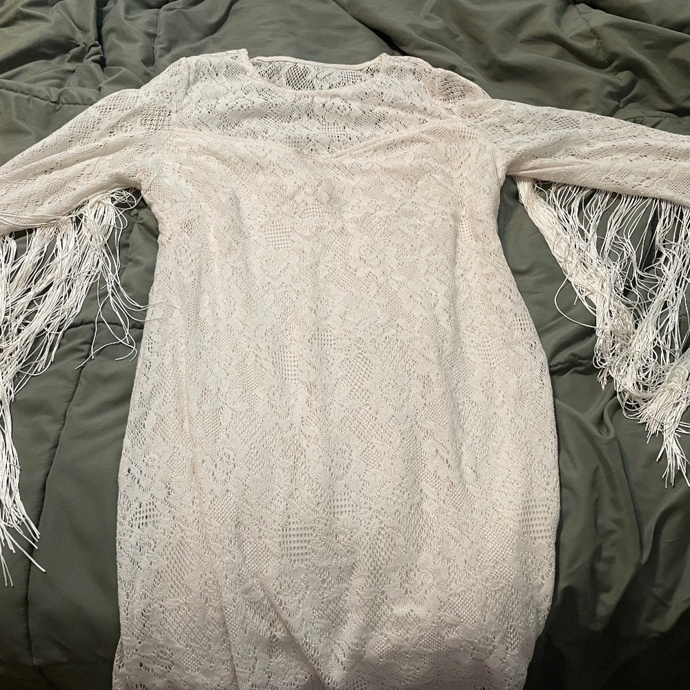 Fringe white cowgirl dress